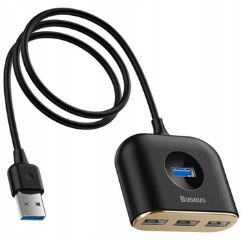 Baseus Square round 4 in 1 USB HUB AdapterUSB3.0 TO USB3.0*1+USB2.0*3 1m Black CAHUB-AY01