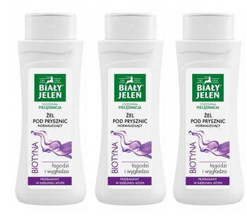 BIAŁY JELEŃ ŻEL POD PRYSZNIC 300ML BIOTYNA x3 /zestaw