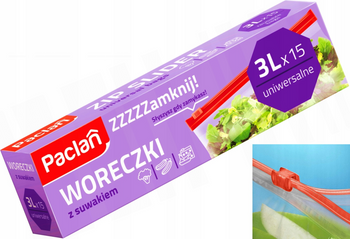 Woreczki z suwakiem Paclan 3L 15 szt.