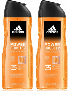 ADIDAS SHOWER GEL 400ML MEN POWER BOOSTER 3IN1 12/108/1296x2 /zestaw