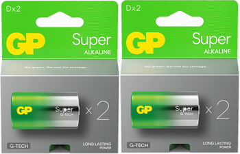 GP bateria alkaliczna SUPER G-TECH LR20 D 4 szt. - zestaw