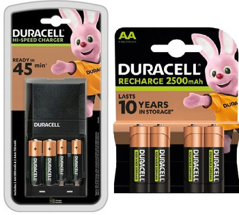 DURACELL ŁAD CEF27 + DURACELL HR6 AA 2500 BL4 / zestaw