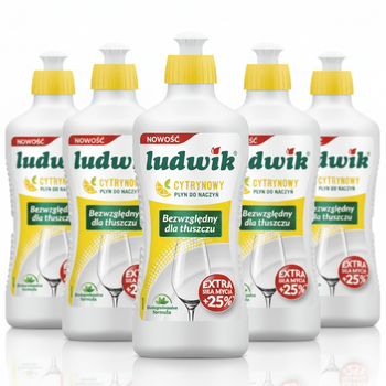 Ludwik Płyn do mycia naczyń Cytryna 900g x5 /zestaw