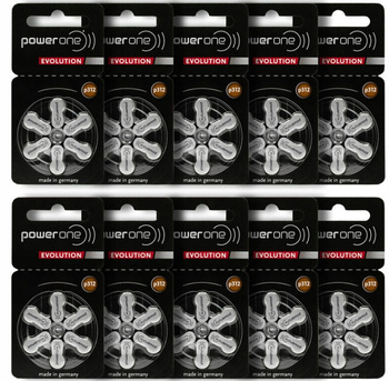POWER ONE EVOLUTION Baterie słuchowe V312 60 szt.