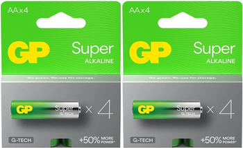 GP bateria alkaliczna SUPER G-TECH AA BL4x2 /zestaw