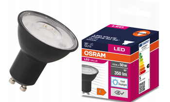 OSRAM Żarówka LED GU10 4,5W = 50W 6500K 36° Czarna 